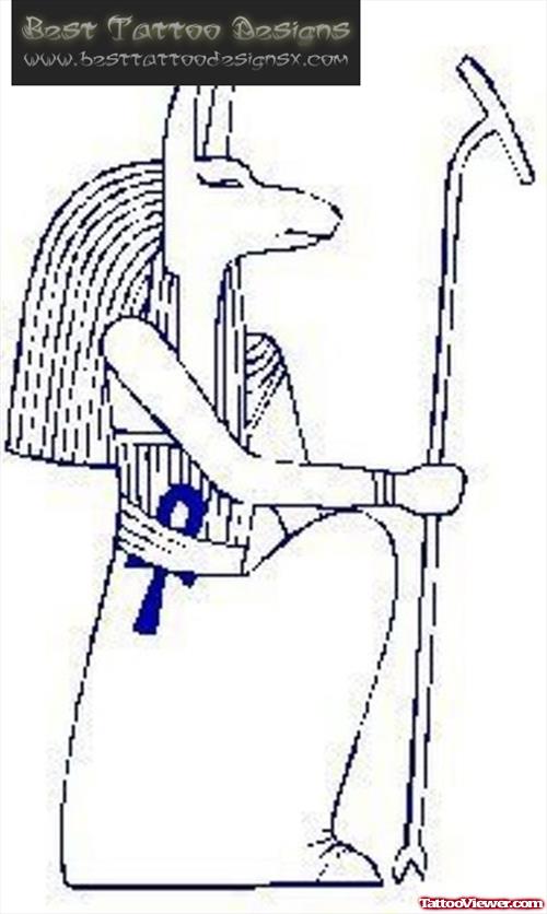 Attractive Egyptian Anubis Tattoo Design