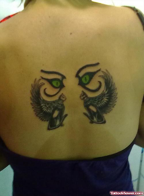 Egyptian Eyes And Egyptian Tattoos On Back