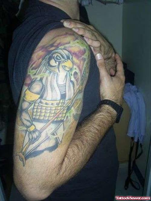 Egyptian Tattoo On Right Sleeve