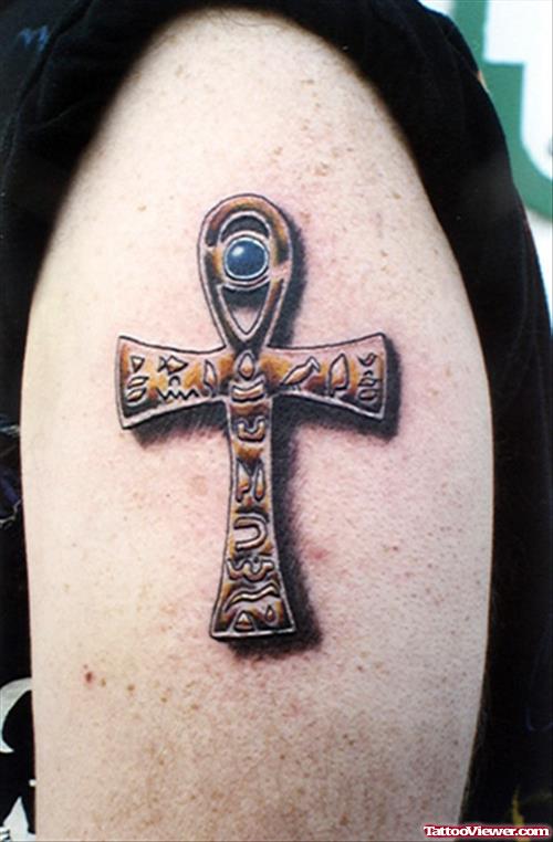Egyptian God Symbol Tattoo On shoulder