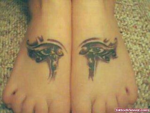 Egyptian Eyes Tattoos On Feet