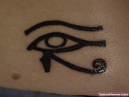 Black Egyptian Eye Tattoo On Hip
