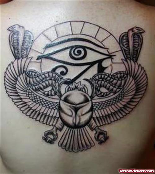 Unique Egyptian Tattoo On Back Body
