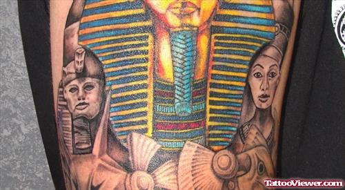 Spinx Egyptian Colored Tattoo