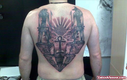 Egyptian Tattoo On Back Body