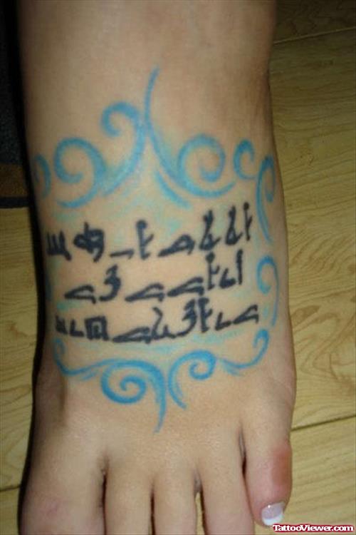 Egyptian Symbols Tattoos On Left Foot