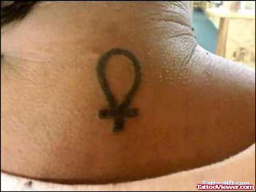 Egyptian Ankh Symbol Tattoo On Back
