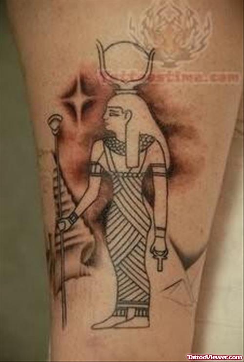 Elegant Egyptian Girl Tattoo