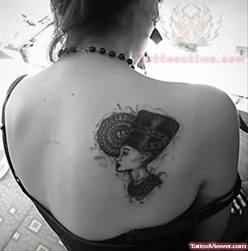 Egyptian Tattoo on Back Shoulder