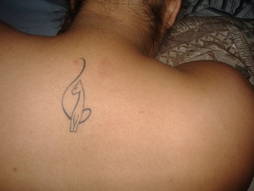 Outline Egyptian Tattoo On Back