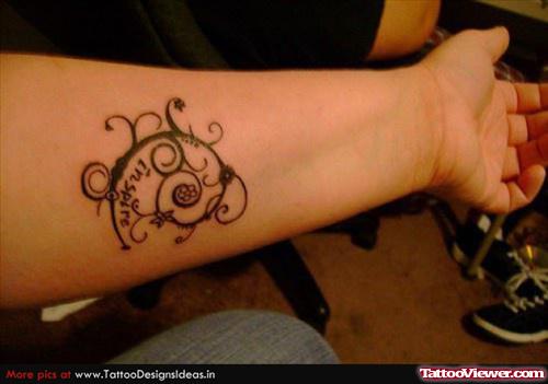 Swirl Inner Elbow Tattoo