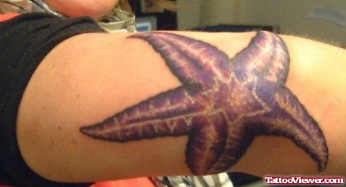 Awesome Star Fish Elbow Tattoo