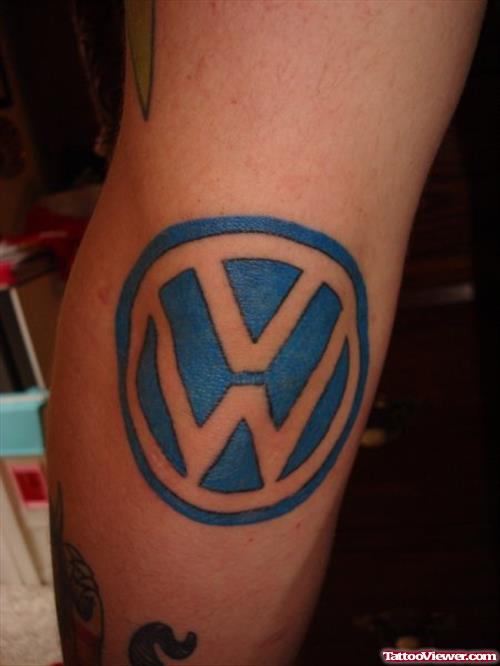 Wolksvagon Logo Elbow Tattoo