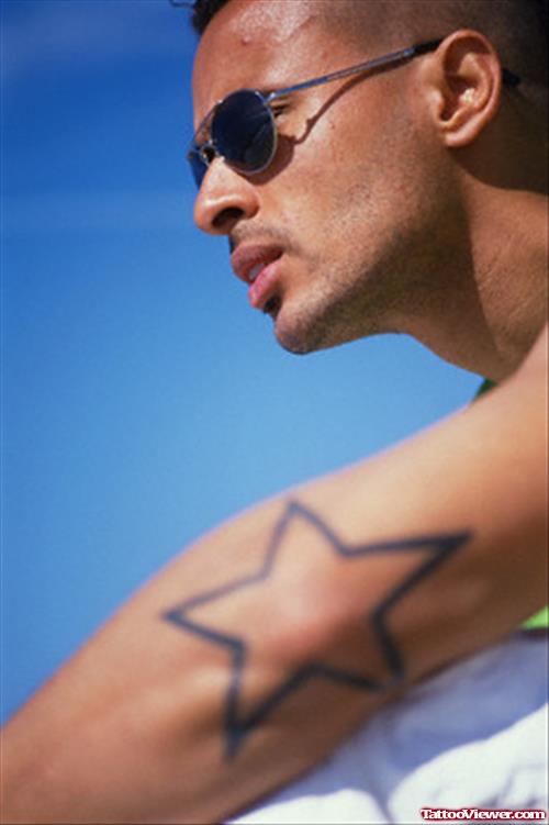 Star Elbow Tattoo For Men