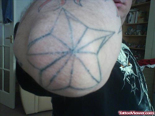 Outline Nautical Star Elbow Tattoo