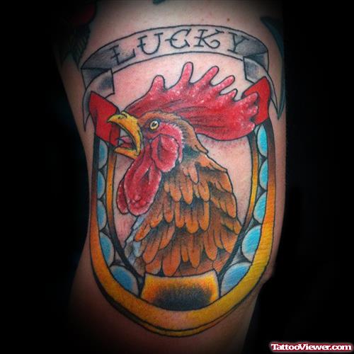 Horseshoe Lucky Elbow Tattoo