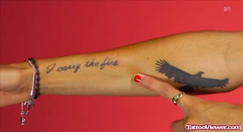 Flying Bird Elbow Tattoo