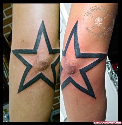 Black Star Elbow Tattoo