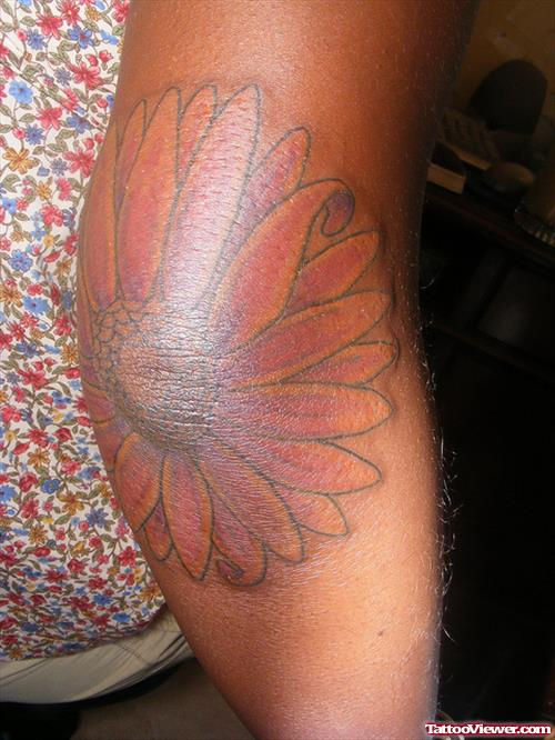 Daisy Flower Elbow Tattoo