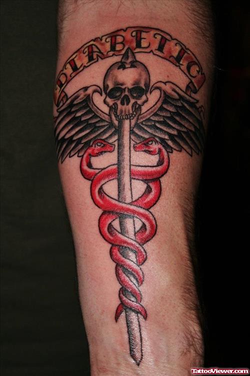 Cancer Medical sign Elbow Tattoo