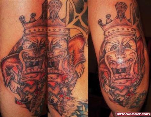 Clown Head Elbow Tattoo