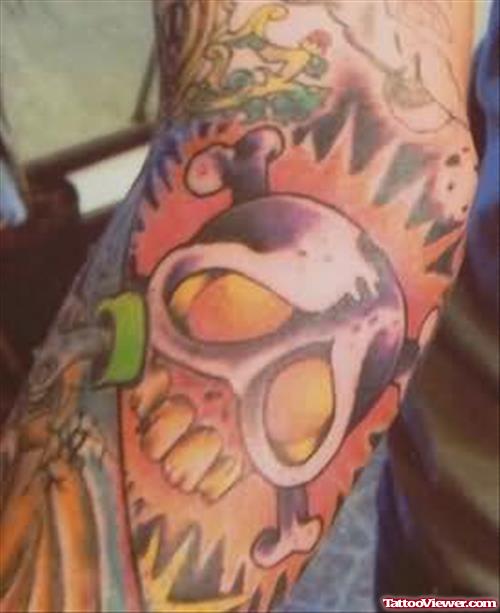 Grisly Tattoo On Elbow