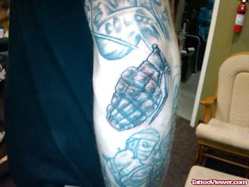 Grenade Tattoo On Elbow