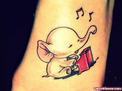 Cute Small Elephant Tattoo