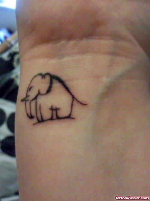 Small Outline Elephant Tattoo