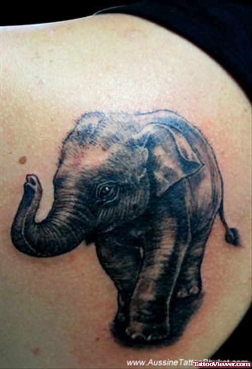 Amazing Grey Elephant Tattoo