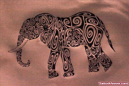 Tribal Elephant Tattoo Design For Guys