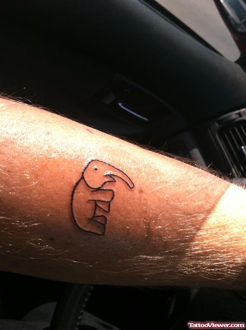 Small Elephant Tattoo On Leg