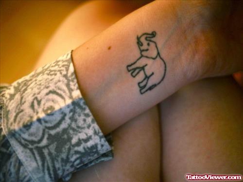 Elephant Tattoo On Girl Wrist