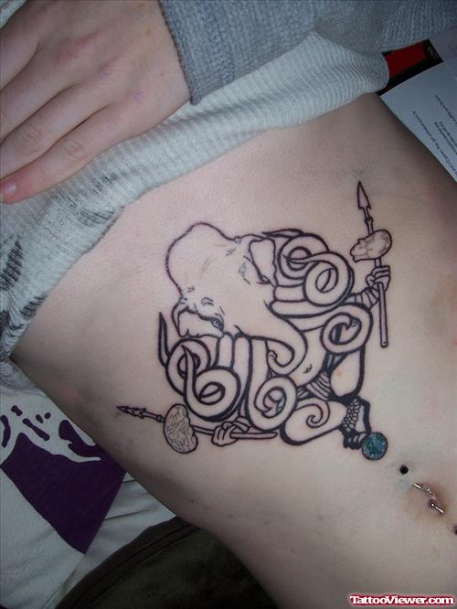 Elephant Heads Tattoos On Belly