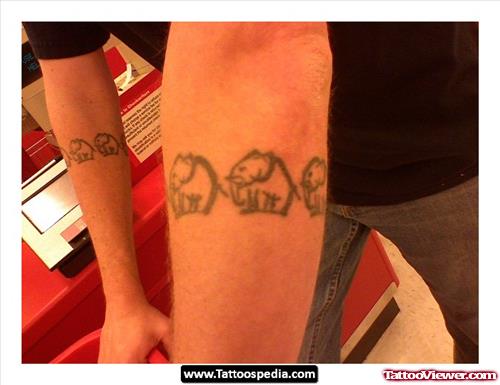 Elephant Tattoos On Both Arms