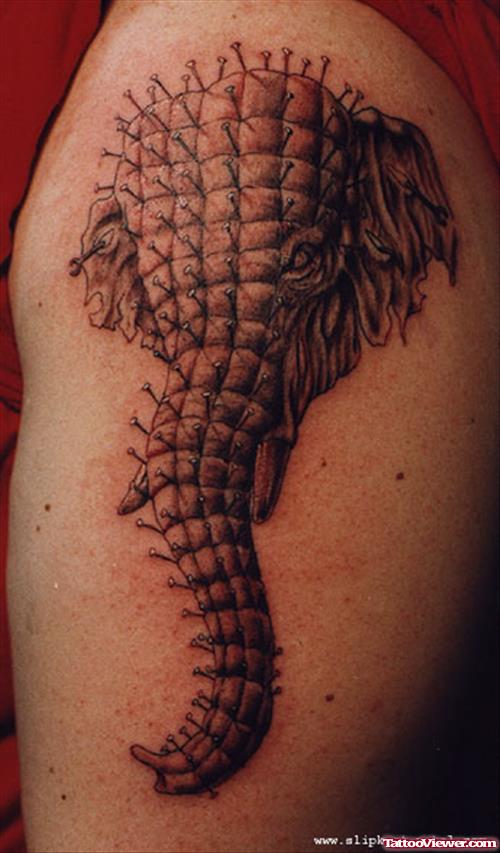 Pin Head Elephant Tattoo