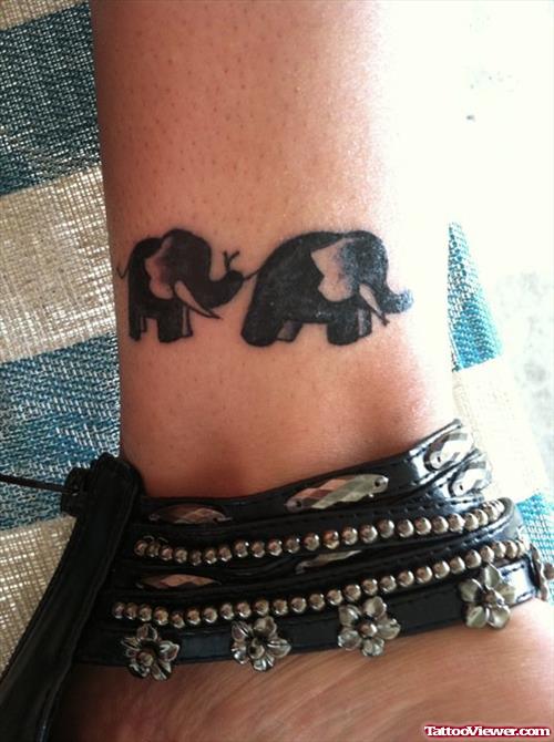 Small Black Elephants Tattoos