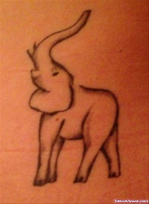 Outline Elephant Tattoo
