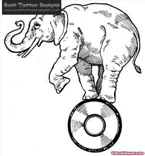 Circus Elephant Tattoo Design