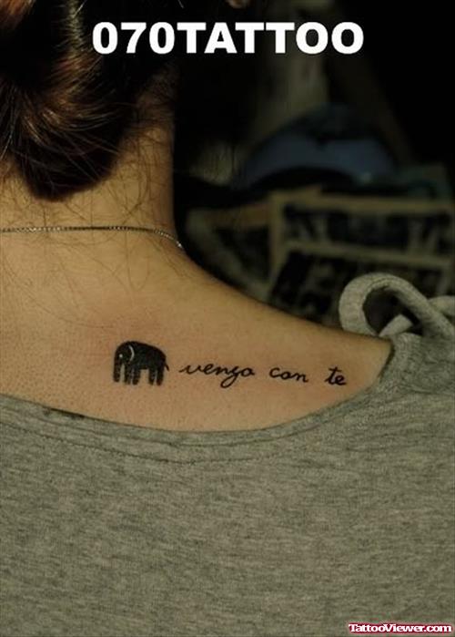 Venga Can Te - Small Elephant Tattoo On Back Shoulder