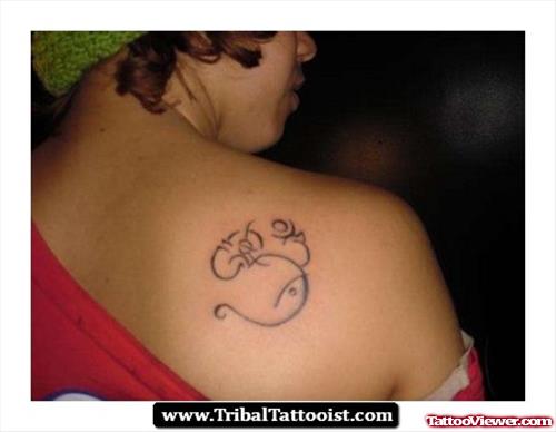 Elephant Tattoo On Girl Right Back Shoulder