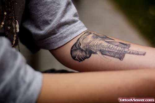 Loving Elephant Tattoo On Arm