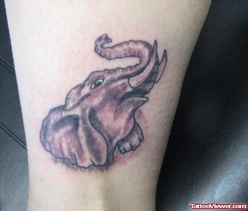 Crawling Elephant Head Tattoo