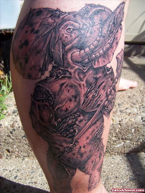 Awesome Bio Zombie Elephant Tattoo