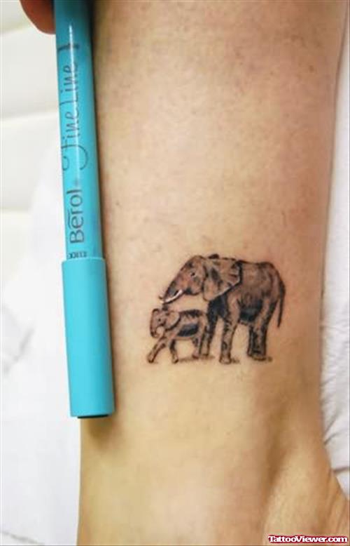Smallest Elephant Tattoo On Ankle
