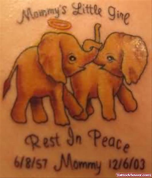 Memorial Baby Elephants Tattoo