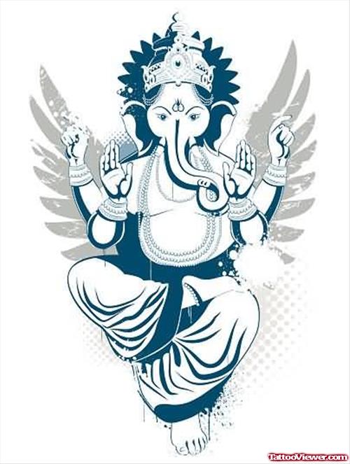 The Ganesh Elephant God Tattoo Design