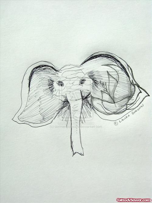 Elephant Face Tattoo Drawing