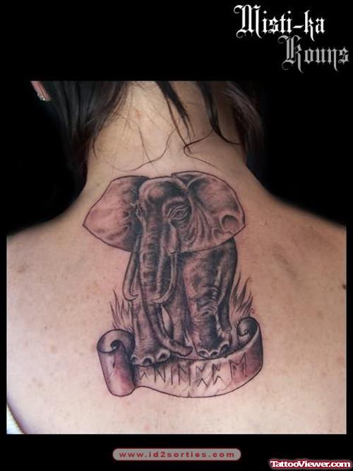 Elephant Back Neck Tattoo