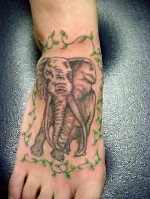 Foot Tattoos of Elephants